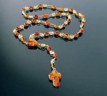 Rozenkrans - Amber, Baltisch Amber Rozenkrans - Handgemaakt