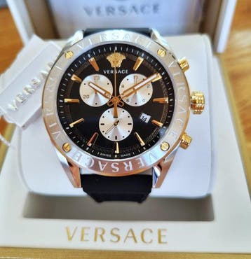 Versace - Swiss Made - Chronograph - Sapphire - Gold - New -, Nieuw
