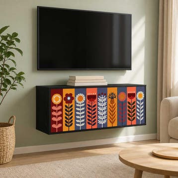 vidaXL Wand gemonteerd TV Kast ESSEN 102 x 33 x 40 cm Zwart, Verzenden