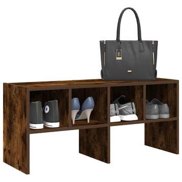 vidaXL Schoenenrek stapelbaar 89,5x30x40 cm gerookt, Verzenden, Nieuw