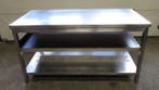 RVS Tafel, Werktafel met 2 schappen, B160 x D70 x H88cm, Nieuw in verpakking