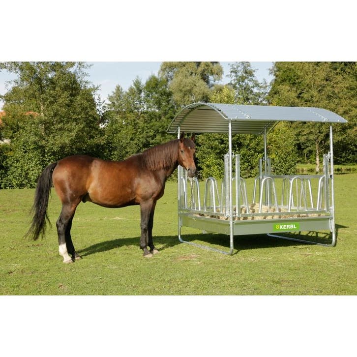 Vierkante hooiruif 2x2m met palissade met 12 voederplaatsen, Animaux & Accessoires, Box & Pâturages