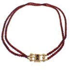 Antiek glaskralen collier met gouden slot (Ketting), Ophalen of Verzenden