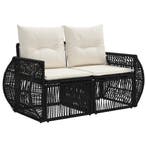 vidaXL Tuin Sofa 2-Aantal zitplaatsen Zwart poly rattan, Tuin en Terras, Verzenden, Nieuw