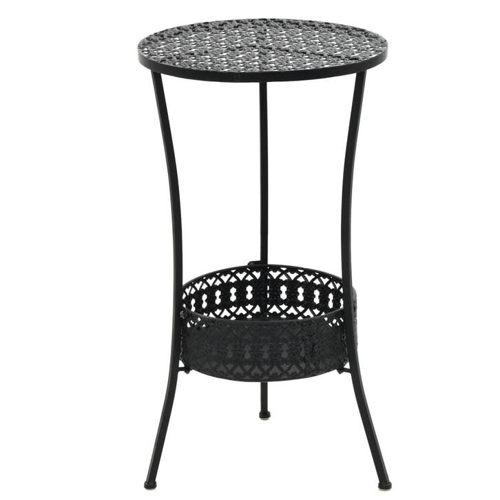 vidaXL Bistrotafel 40x70 cm metaal zwart, Tuin en Terras, Tuintafels, Nieuw, Verzenden