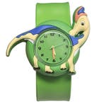 Fako® - Kinderhorloge - Slap On Mini - Dinosaurus - Groen, Bijoux, Sacs & Beauté, Montres | Enfants, Verzenden