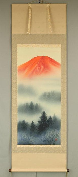 Vermillion Mt. Fuji with Original Box (Tomobako) -