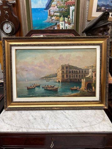 Italiaanse school (XX) - Palazzo Donn’Anna a Napoli, Antiek en Kunst