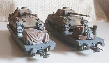 Liliput H0 - Modeltrein goederenwagon (2) - Militaire ombouw, Nieuw