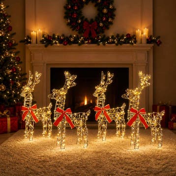 vidaXL Kerst Rendier 4 st 360 LEDs Warmwit, Verzenden, Nieuw