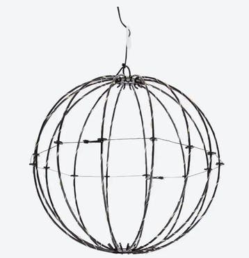 Twinkle bol metalen frame bal globe met 140 led timer zwart, Nieuw