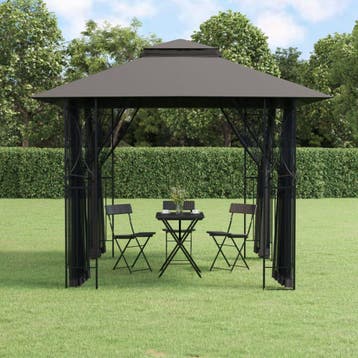 vidaXL Prieel met zijwanden 300x300x270 cm staal, Verzenden, Nieuw
