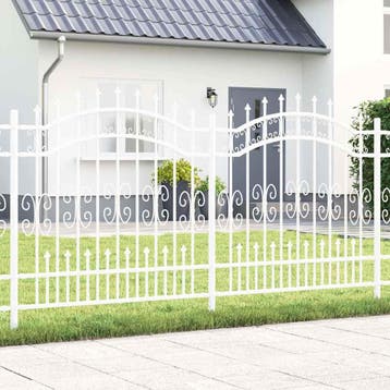 vidaXL Tuinhek KAMPEN 240 x 166 cm Poedercoated staal Wit, Verzenden