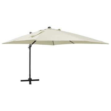 vidaXL Zweefparasol met paal en LED-verlichting 300 cm, Verzenden