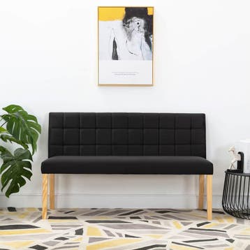vidaXL Bankje 140 cm fluweel zwart, Verzenden