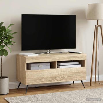 vidaXL LED tv-meubel Sonoma Eiken Bewerkt hout, Verzenden