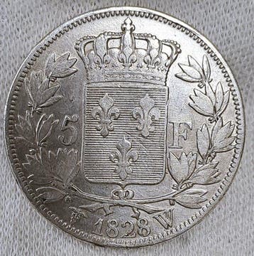Frankrijk. Charles X. 5 Francs 1828-W, Lille (Zonder