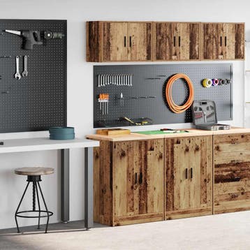 vidaXL Garagekasten 2 st bewerkt hout oud hout, Verzenden