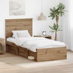 vidaXL Bedframe Ambachtelijk Eiken 90 x 200 cm Massief, Verzenden, Nieuw