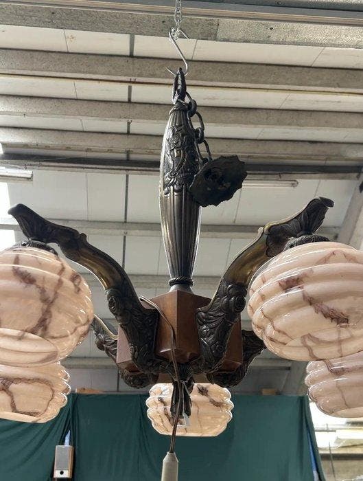 Lustre - Bronze, Laiton - Rare et impressionnant, Antiek en Kunst, Kunst | Designobjecten