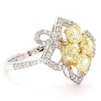 Statement ring - 18 karaat Witgoud - 1.49ct. tw. Geel