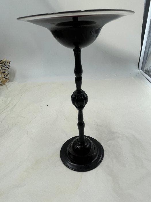 Livio Campanella - Vaas - Muranoglas - amethisten kelk, Antiquités & Art, Antiquités | Verre & Cristal