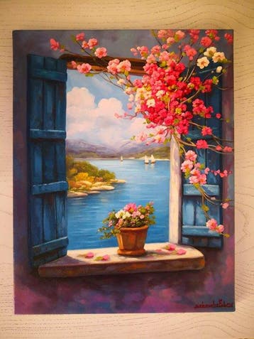 Gabriele Fabris (1958) - Finestra sul lago
