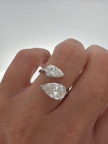 Zonder minimumprijs - Ring - 14 karaat Witgoud - 2.05ct. tw., Nieuw