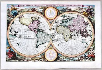 World - /; Nicolaes Visscher - Orbis Terrarum Tabula Recens, Nieuw