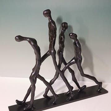 sculptuur, Les passants after Alberto Giacometti - 31 cm -