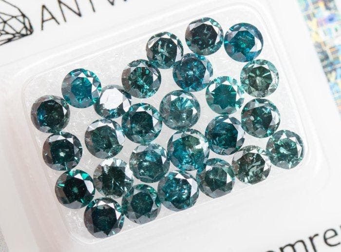 Zonder minimumprijs - 26 pcs Diamant (Kleurbehandeld) - 5.01, Handtassen en Accessoires, Edelstenen