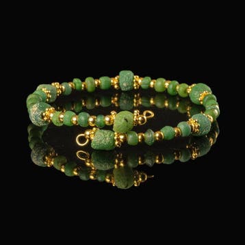 Romain antique Bracelet, avec des perles de verre romain, Antiquités & Art