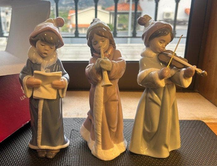 Lladró - Beeldje - Trio Lladró Natalício – Música e Encanto, Antiek en Kunst, Antiek | Glaswerk en Kristal