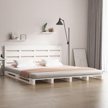 vidaXL Bedframe zonder matras massief grenenhout wit 180x200, Verzenden, Nieuw