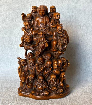 De Achttien Arhat’s - Buxushout - China (Zonder