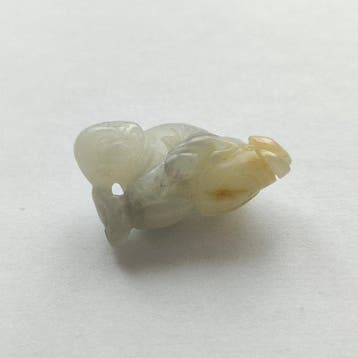 Oud-Tibetaans of Nepalees Jade Hurkende Wijze Man Kraal