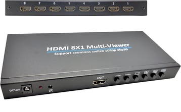 DrPhone MultiVision2 - Multi HDMI Viewer - 8x1 Quad, Verzenden