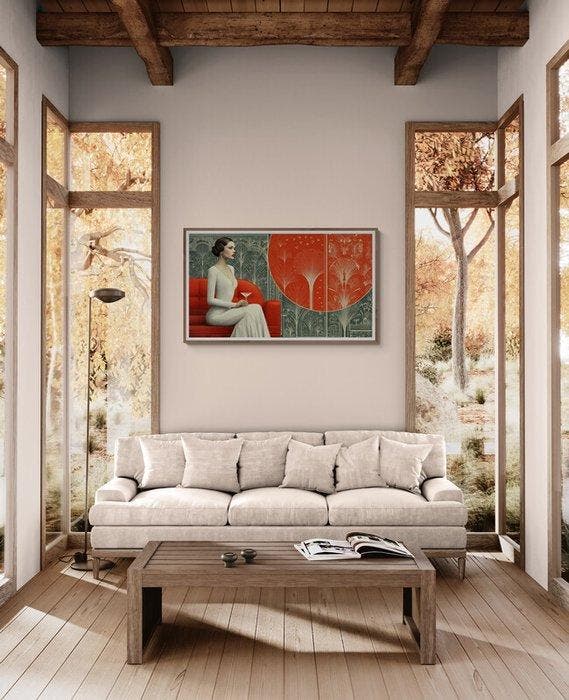 I_KONIQ - glamour red sun and martini woman, Huis en Inrichting, Overige Huis en Inrichting