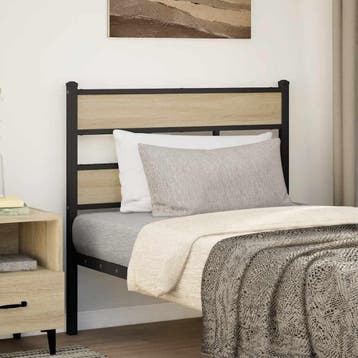 vidaXL Vervangend hoofdbord 107 cm ijzer en bewerkt hout, Huis en Inrichting, Slaapkamer | Bedden, Verzenden, Nieuw