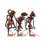 Wayang Klitik (x3) - Hout - Indonesië - Eind 20e eeuw