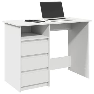 vidaXL Bureau 102x50x75 cm bewerkt hout wit, Verzenden, Nieuw