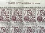 Espagne 1940 - Feuille complète, 50 polices, 1re classe, 150, Gestempeld
