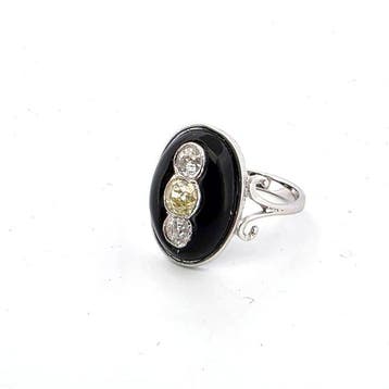 Bague - 18 carats Or blanc - 0.90ct. tw. Diamant (Naturelle)