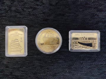 Lingotes commemorativos Titanic bañados oro 24 k