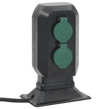 vidaXL Tuinstopcontact en grondpin 4-wegs 15,5x11x24 cm, Verzenden