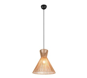 Trio ROSALIE hanglamp | E27 Fitting | mat zwart met bruin |, Verzenden