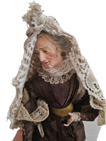 Statue religieuse antique - Sainte-Anne - 40 cm - papier, Antiquités & Art