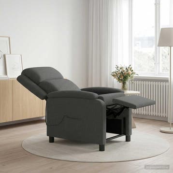 vidaXL Massage Relaxstoel Donkergrijs Stof, Verzenden, Nieuw