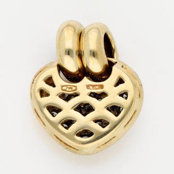 Hanger - 18 karaat Geel goud Diamant (Natuurlijk) - Hart
