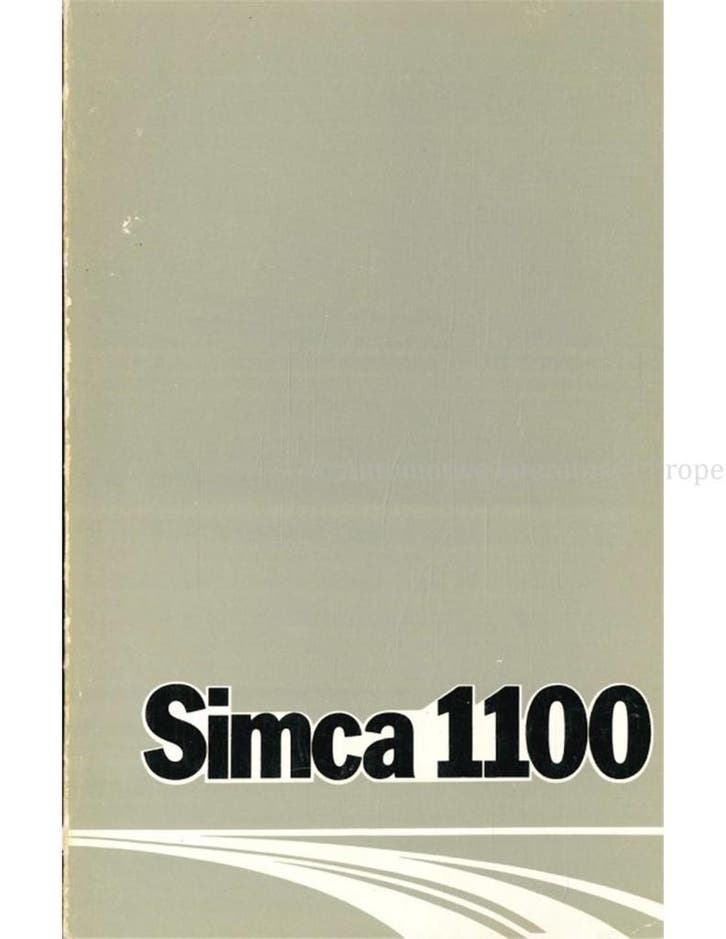 1974 SIMCA 1100 INSTRUCTIEBOEKJE NEDERLANDS, Auto diversen, Handleidingen en Instructieboekjes